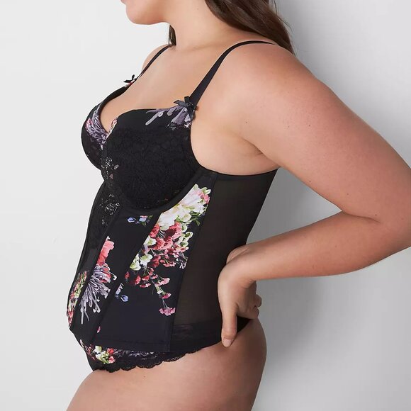 Lane Bryant Lace and Floral Print Corset - 42DD - NWT! - Picture 3 of 9